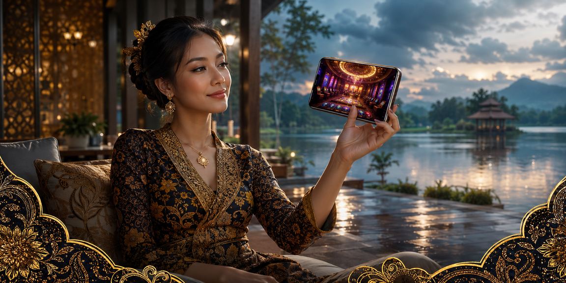 Malaysian player enjoying casino slots on a smartphone in a relaxed setting